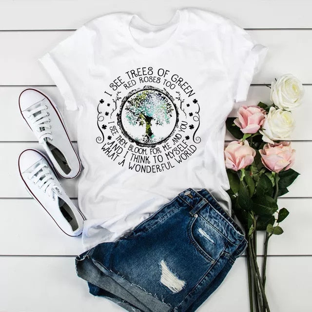 Women's Printed T-Shirts/Short Sleeve - fittedfortheoccasion