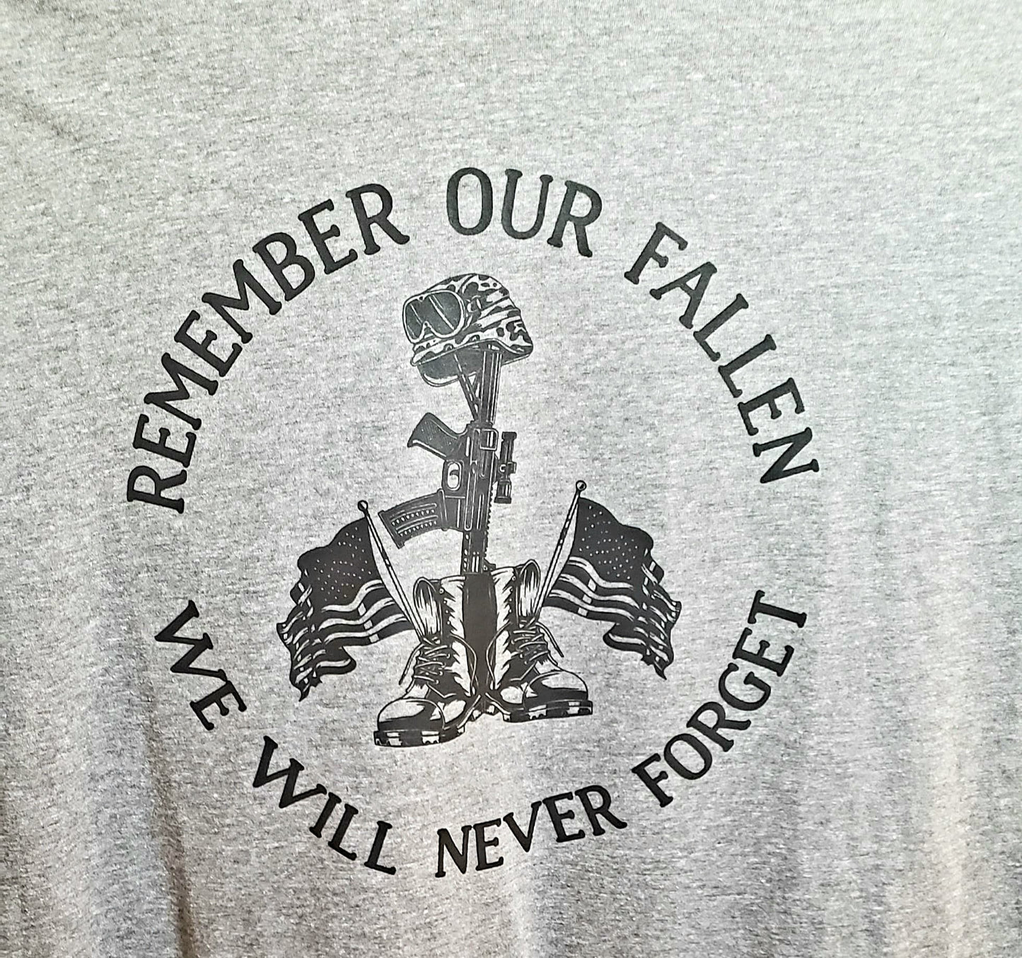 Remember Our Fallen Printed Design T-Shirt