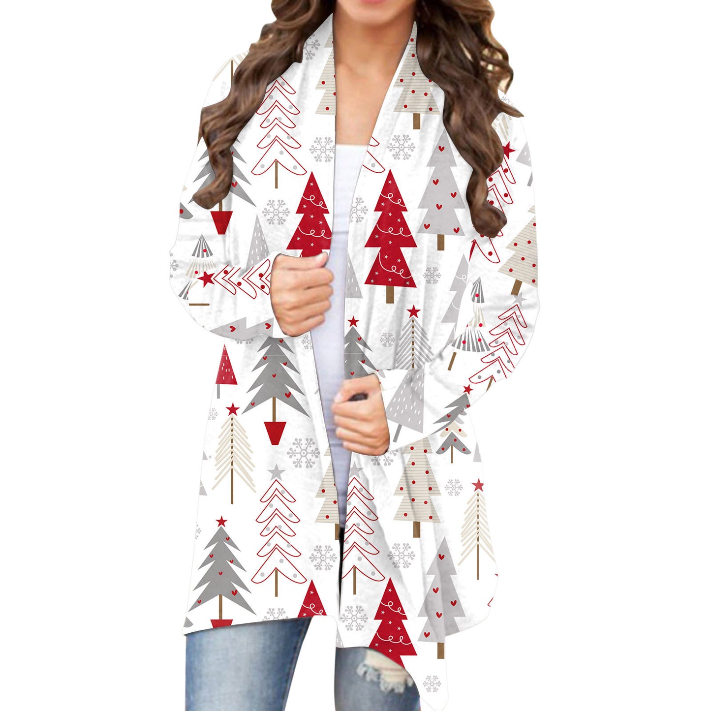 Women's Christmas Print Cardigan Sweater