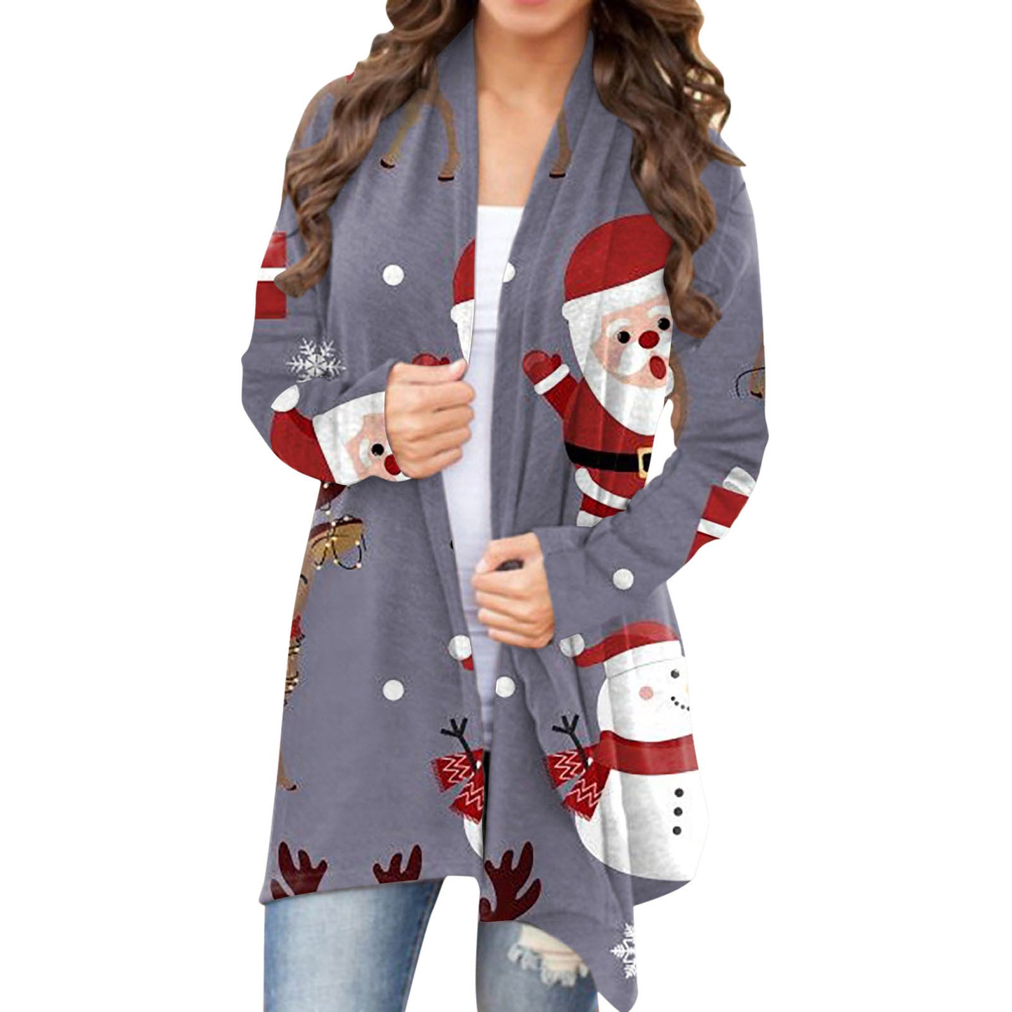 Women's Christmas Print Cardigan Sweater