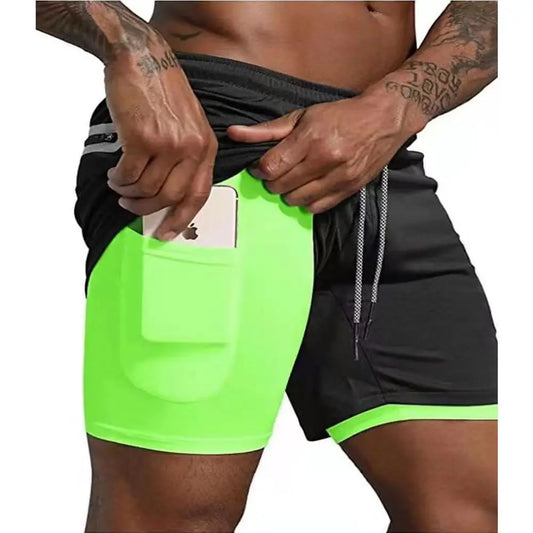 Men's Jogging Shorts 2 In 1 Quick Dry with Pocket