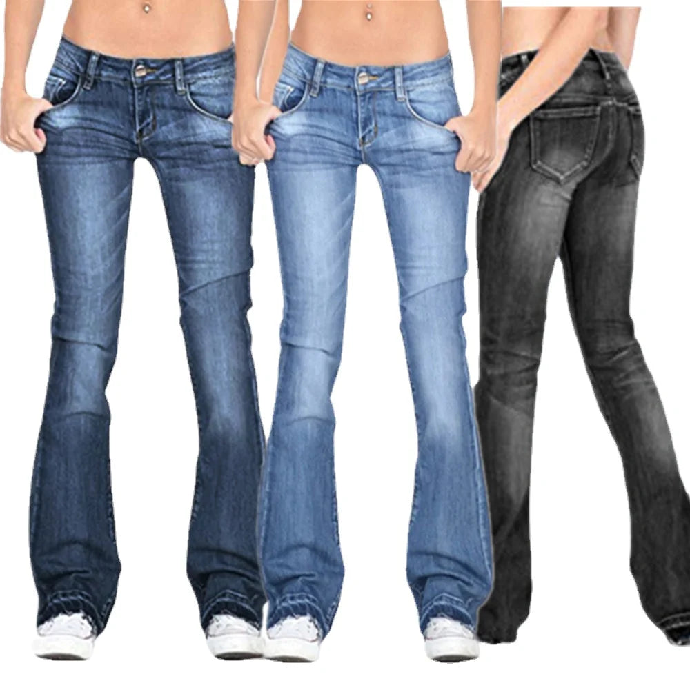 Women's Low Rise Flared Jeans