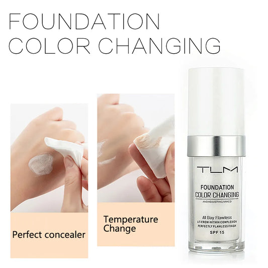 Waterproof Liquid Founation Color Changing Face Concealer Base Hydrating Facial Cream Oil-control Long Lasting Face Cosmetics