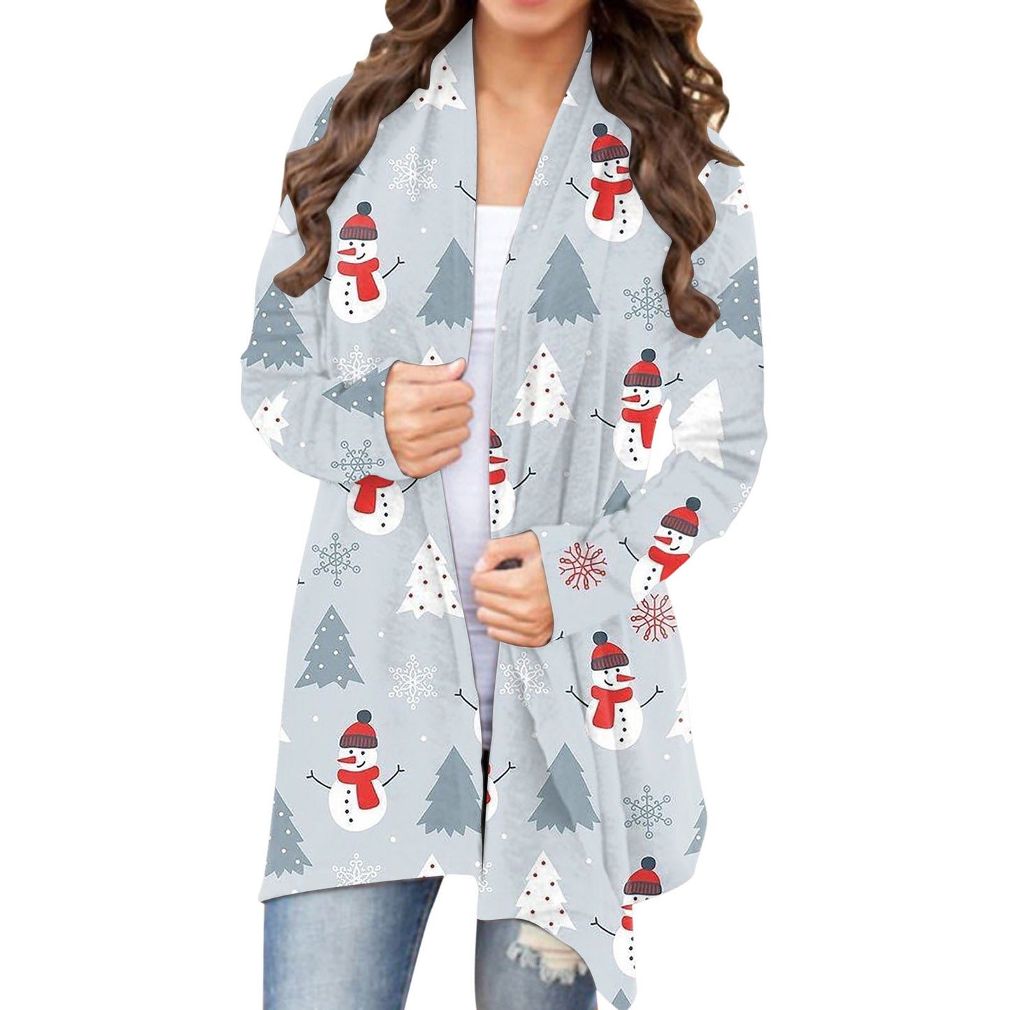 Women's Christmas Print Cardigan Sweater