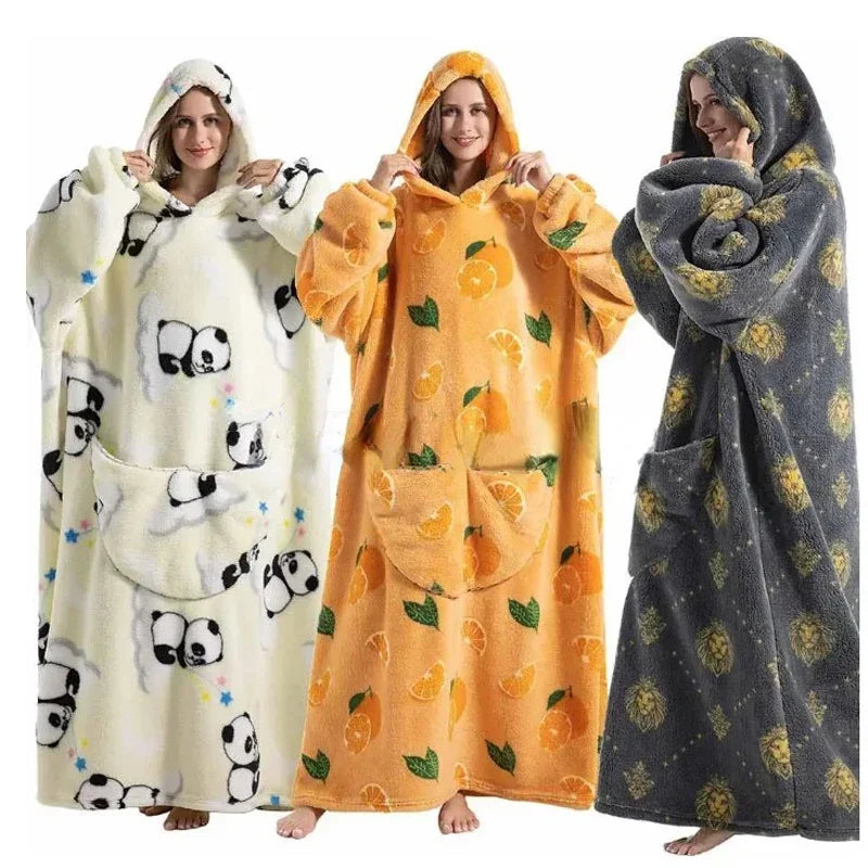 Oversized Hooded Blanket Flannel