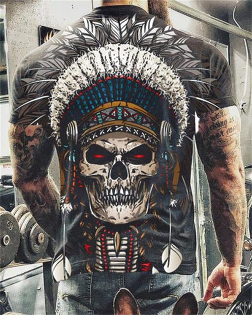 Men's Skull Printed T-Shirt/Short Sleeve - fittedfortheoccasion