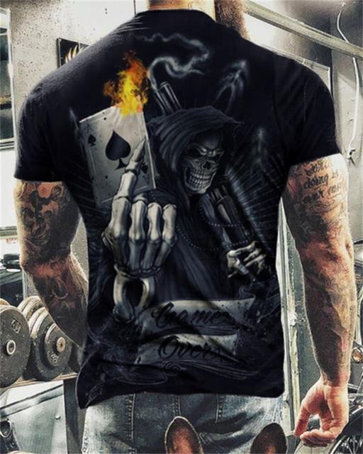 Men's Skull Printed T-Shirt/Short Sleeve - fittedfortheoccasion