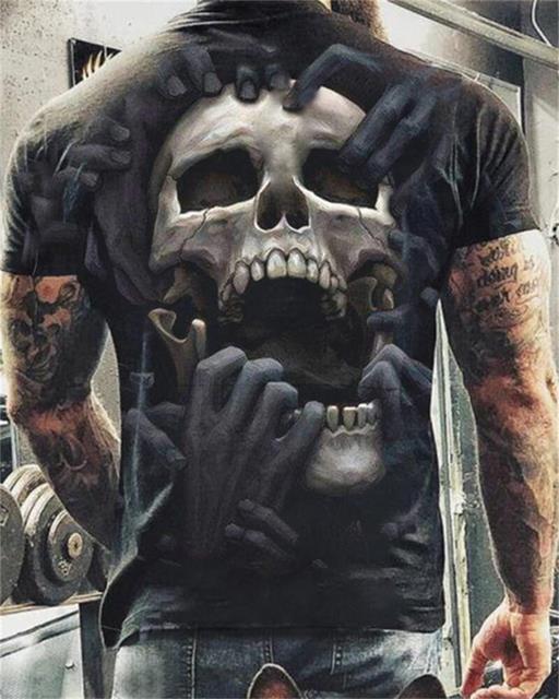 Men's Skull Printed T-Shirt/Short Sleeve - fittedfortheoccasion