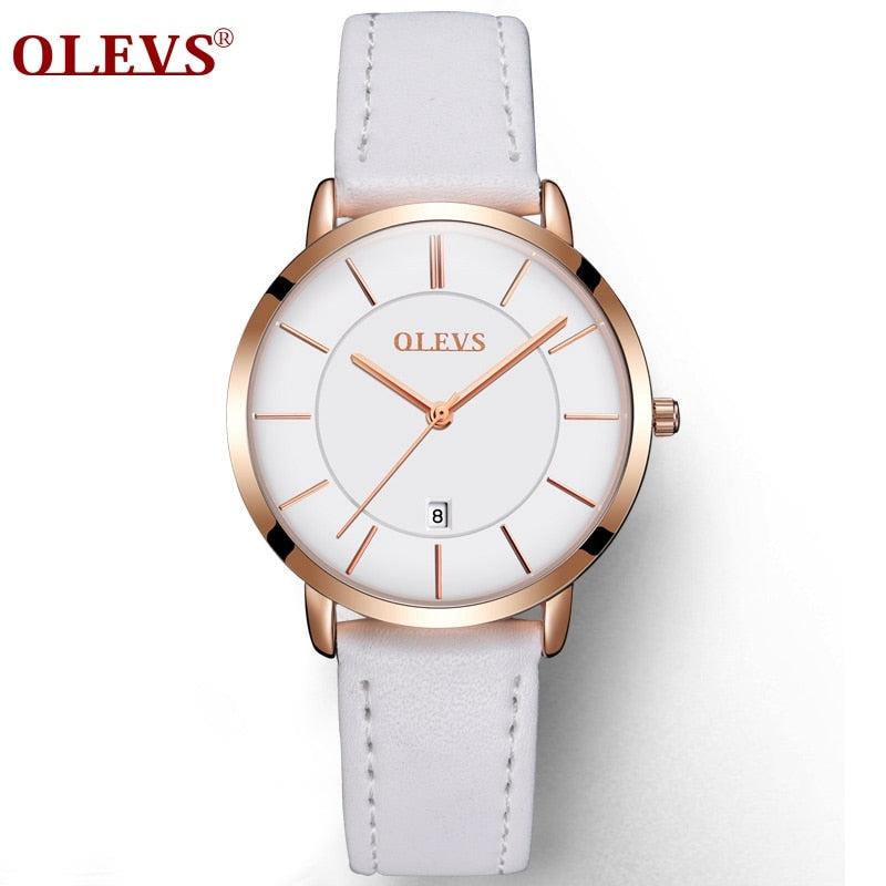 Women's Leather Quartz Watch - fittedfortheoccasion