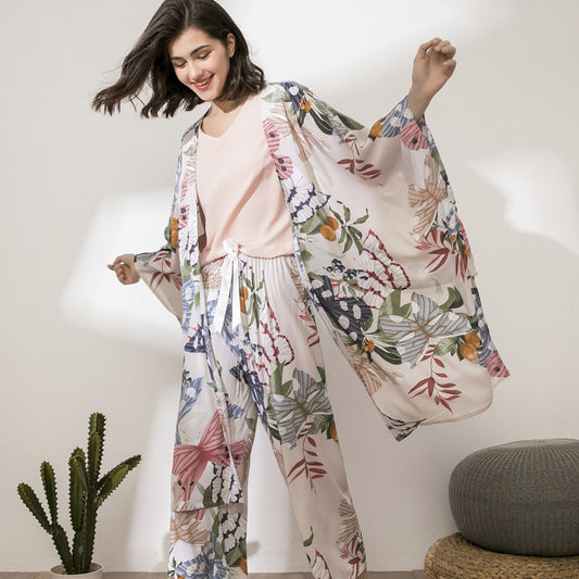 Women's 4PC Floral Print Pajama Set - fittedfortheoccasion