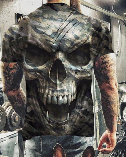 Men's Skull Printed T-Shirt/Short Sleeve - fittedfortheoccasion