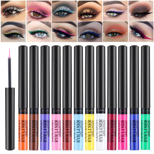 Women's 12 Color Eyeliner-Liquid-Long-lasting-Waterproof - fittedfortheoccasion