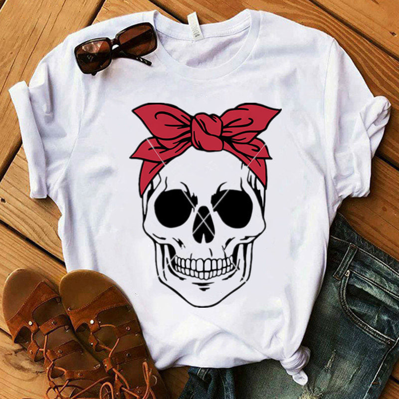 Women's Skull Printed T-Shirts