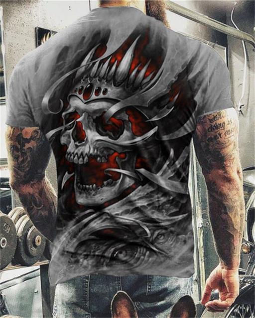 Men's Skull Printed T-Shirt/Short Sleeve - fittedfortheoccasion