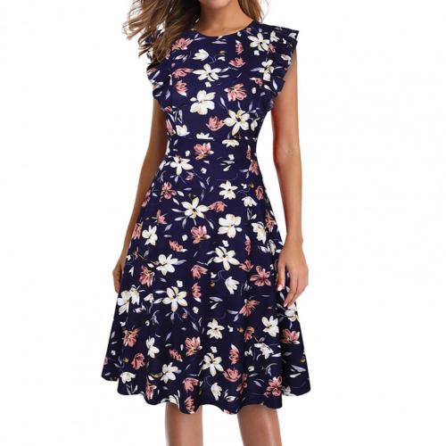 Women's Butterfly/Floral Print Dress