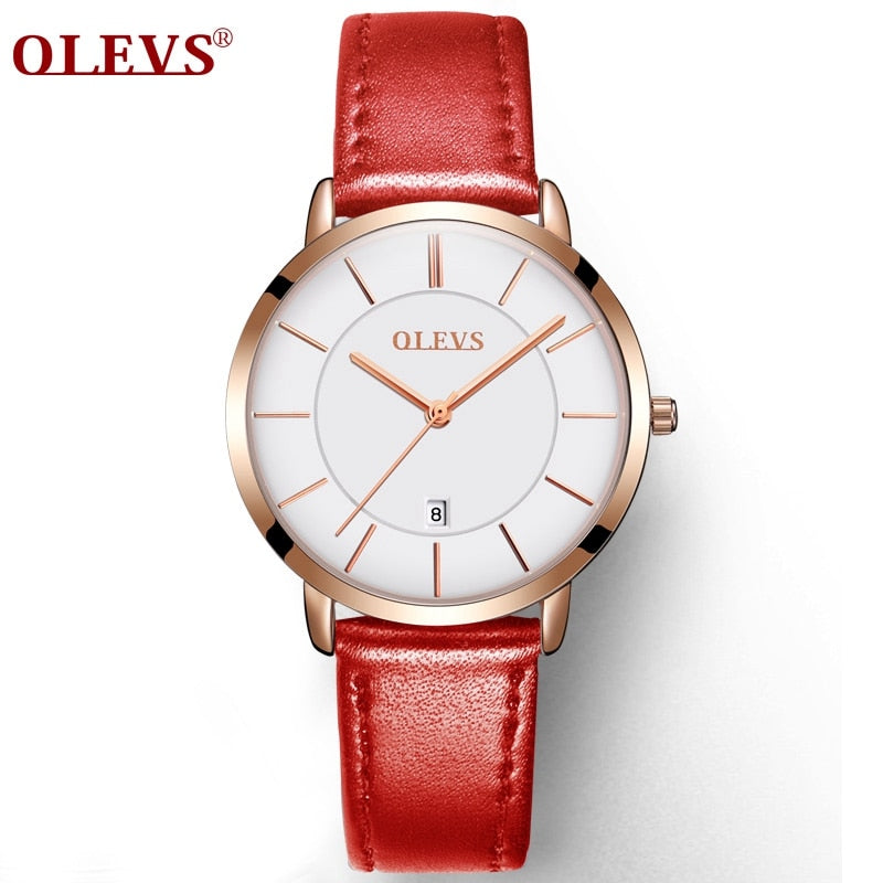 Women's Leather Quartz Watch - fittedfortheoccasion