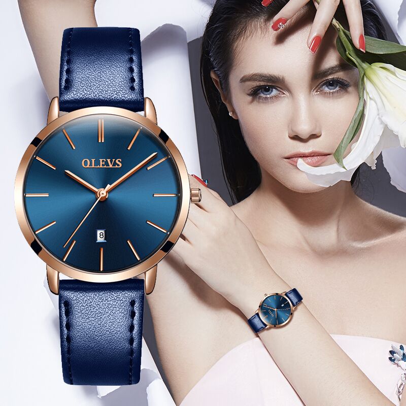 Women's Leather Quartz Watch - fittedfortheoccasion