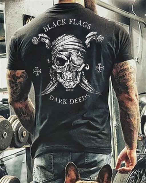 Men's Skull Printed T-Shirt/Short Sleeve - fittedfortheoccasion