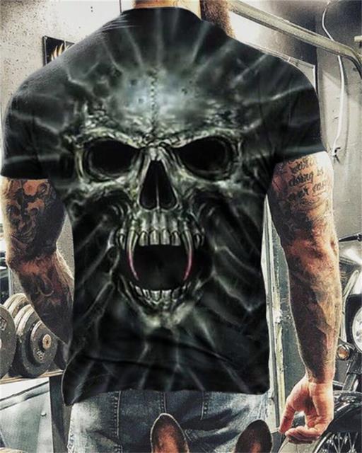 Men's Skull Printed T-Shirt/Short Sleeve - fittedfortheoccasion