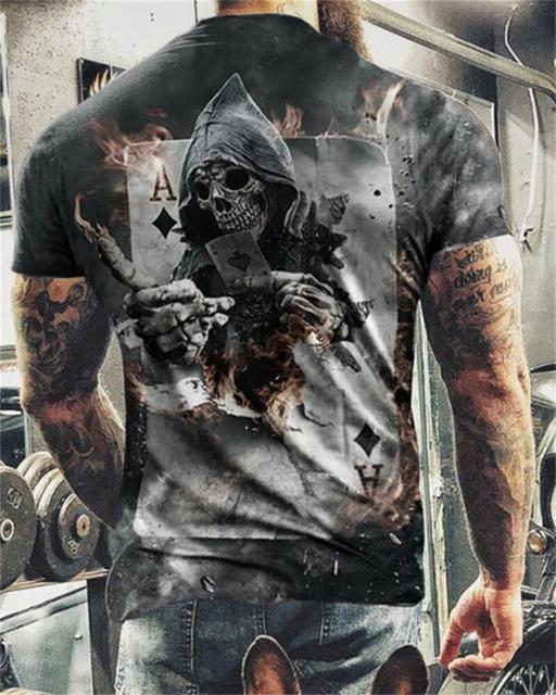 Men's Skull Printed T-Shirt/Short Sleeve - fittedfortheoccasion