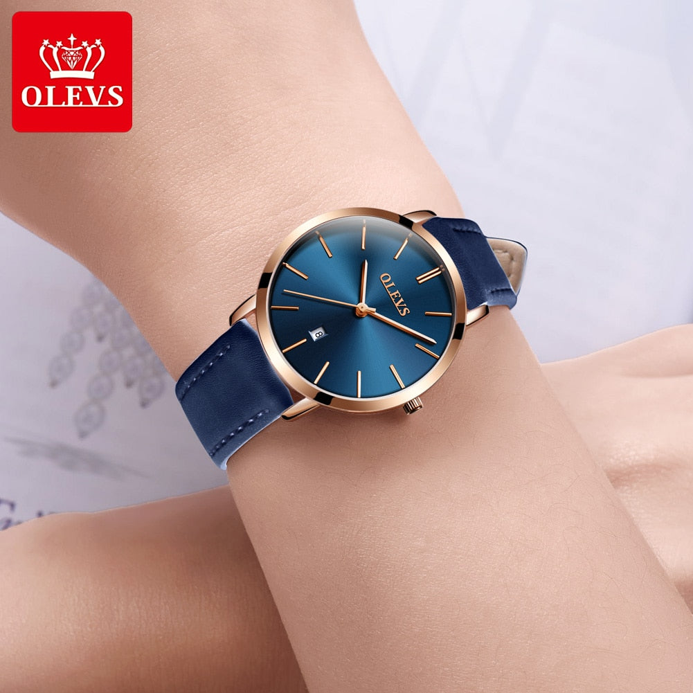 Women's Leather Quartz Watch - fittedfortheoccasion