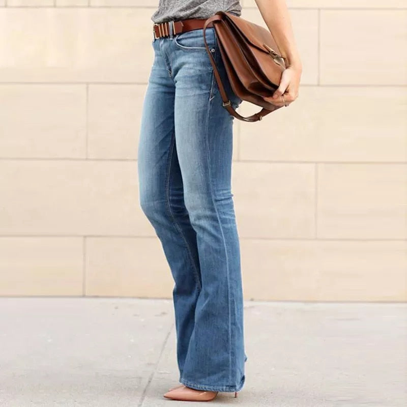 Women's Skinny Flare Denim Jeans - fittedfortheoccasion