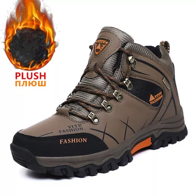 Men's Leather Winter Snow Boots/Waterproof - fittedfortheoccasion