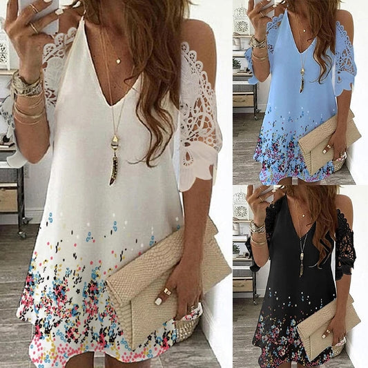 Women's Floral Print Dress - fittedfortheoccasion