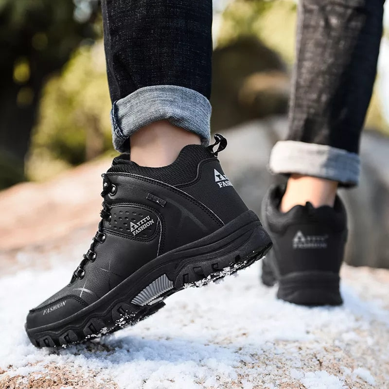 Men's Leather Winter Snow Boots/Waterproof - fittedfortheoccasion