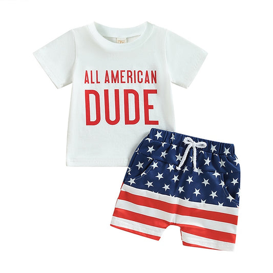 Children's All American Shirt/Shorts Set-2PCS