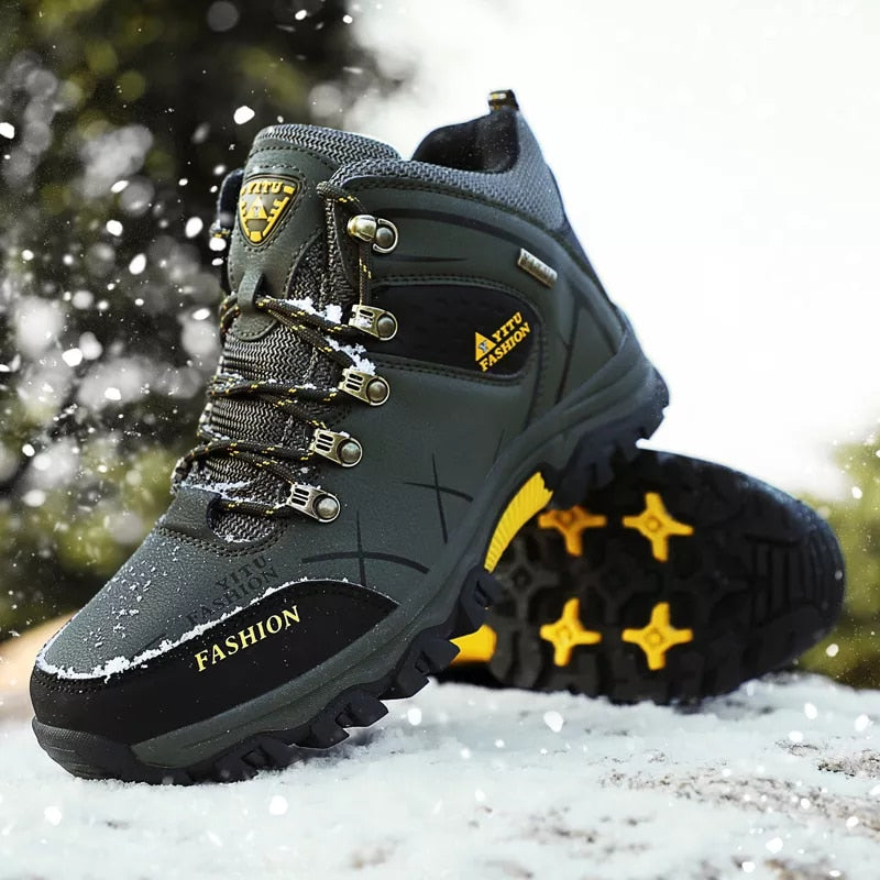 Men's Leather Winter Snow Boots/Waterproof - fittedfortheoccasion