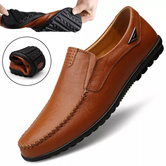 Men's Leather Slip On Loafers/Dress Shoes - fittedfortheoccasion