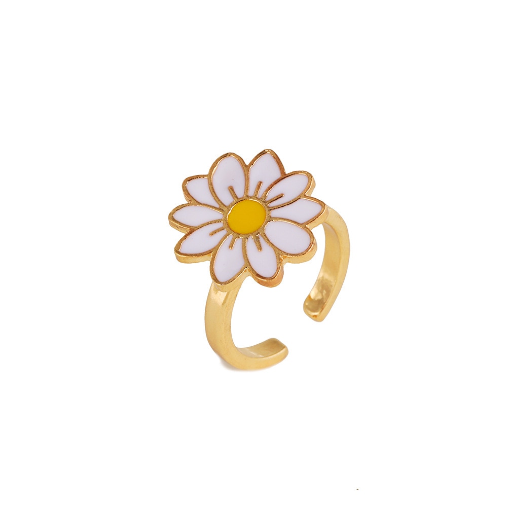 Women's Delicate Daisy Fidget Spinner Ring - fittedfortheoccasion