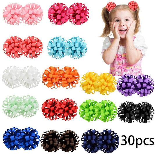 Girls 30 Pcs Boutique Hair Ties /Ribbon - fittedfortheoccasion