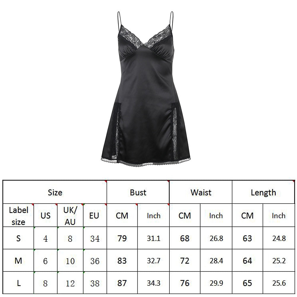 Women's Sexy Satin Dress-Lingerie - fittedfortheoccasion