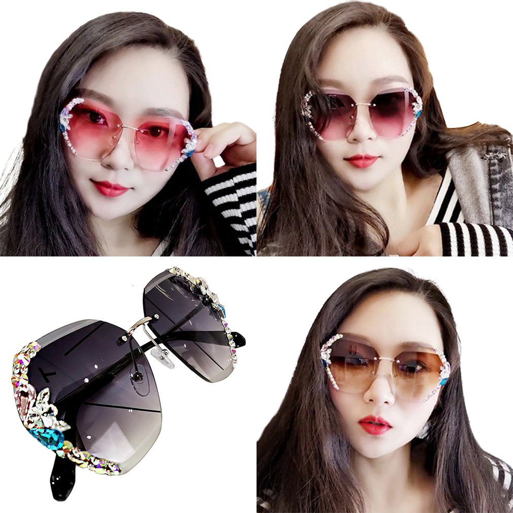 Women's Sexy Diamond Rimless Sunglasses - fittedfortheoccasion