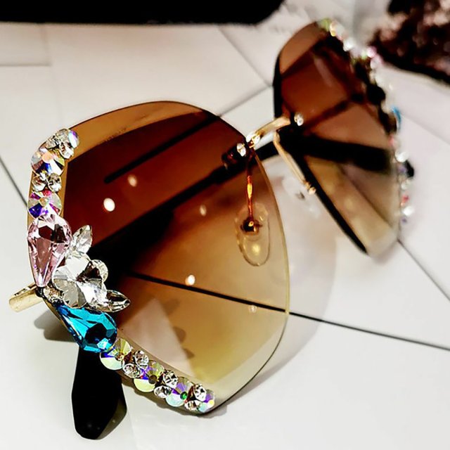 Women's Sexy Diamond Rimless Sunglasses - fittedfortheoccasion